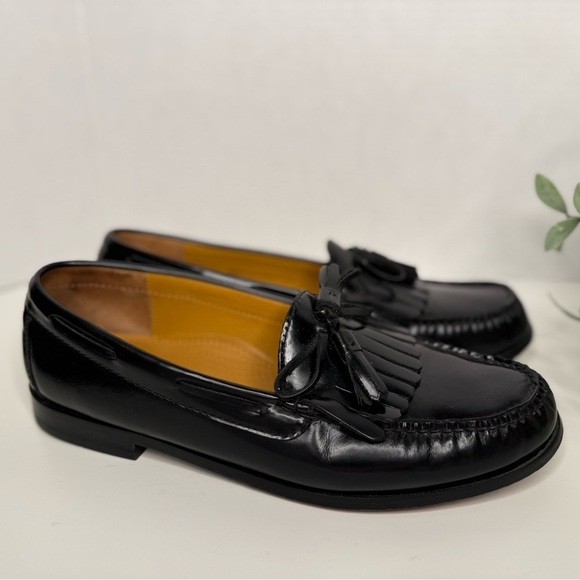 Cole Haan Pinch Tassel Classic Black Leather Dress Loafers Size 10D Preppy Lux main image 6